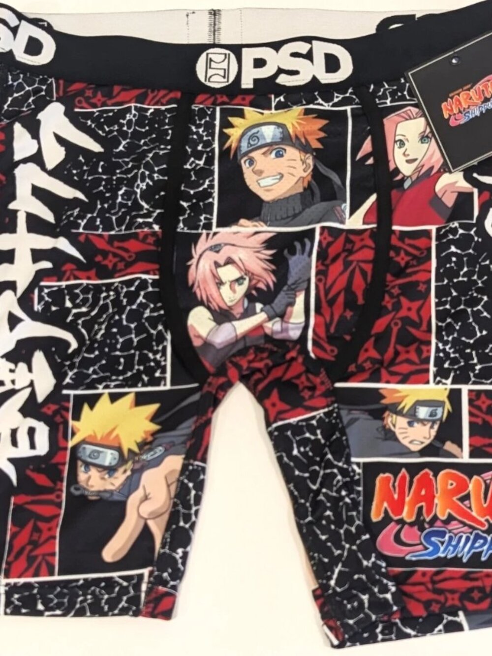 PSD Underwear Mens Small Naruto Shippuden Duo Sakura Manga Boxer Briefs NWT